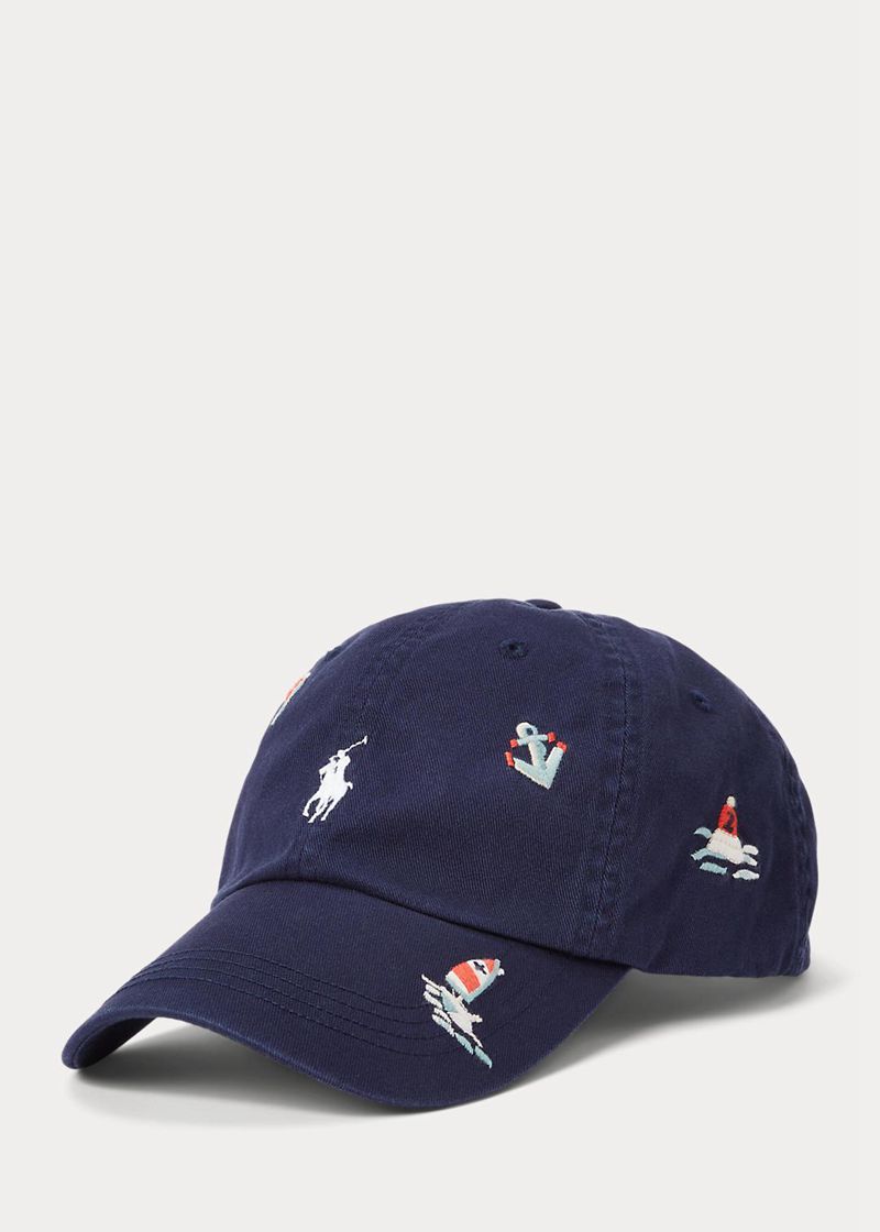 Gorra Polo Ralph Lauren Hombre Nautical-Embroidered Twill Ball Chile Azul Marino ENPFB-6295